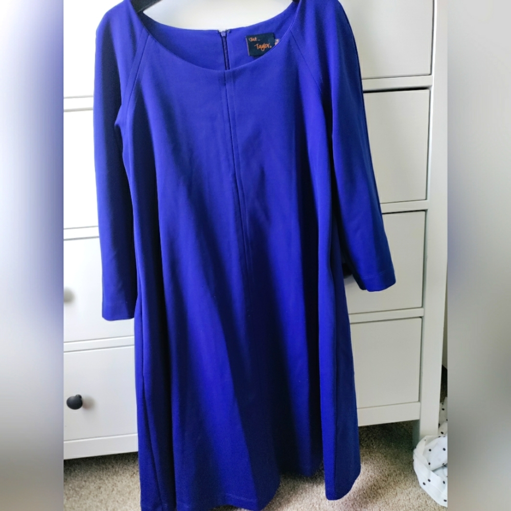 Just Taylor Royal Blue Ponte Knit Dress Size 12